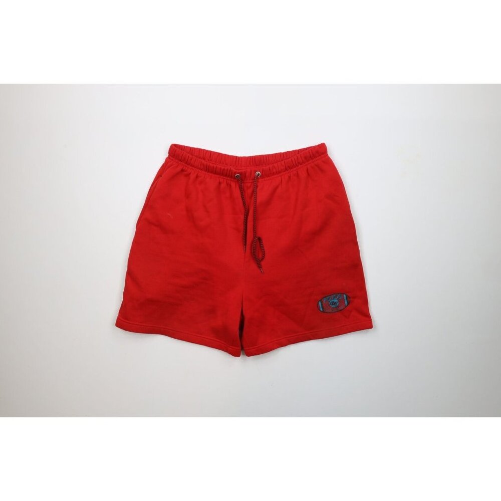 Vtg 90s Wilson Pro Gear Football Mens L Spell Out Above Knee Sweatpants Shorts